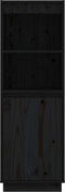 vidaXL - Hoge - kast - 37x34x110 - cm - massief - grenenhout - zwart