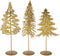 kerstboompjes goud - decoratie - 3 stuks