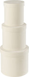 J-Line doos Rond - fluweel/papier - wit - 3 stuks