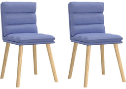 vidaXL - Eetkamerstoelen - 2 - st - stof - jeansblauw