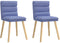 vidaXL - Eetkamerstoelen - 2 - st - stof - jeansblauw