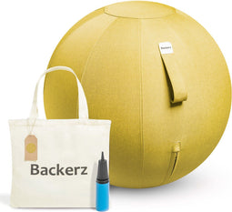 Backerz Zitbal Linnen 65 CM - Zitbal - Ergonomische Bureaustoel Bal - Geel