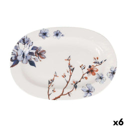 Snackdienblad Toscana Blommor Ovalen 27 x 7 x 1,5 cm (6 Stuks)