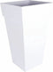 Eda Bloempot Toscane - vierkant - kunststof - wit - L43 x B43 x H80 cm - 98 liter