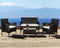 Juskys Fort Myers - Loungeset - Polyrotan - 4 zitplaatsen - Grijs/Wit