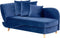 MERI II - Chaise longue - Blauw - Linkerzijde - Fluweel