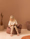 Nobodinoz - Majestic Beanbag - Zitzak - Marsala Taupe Stripes - 50x50x25cm
