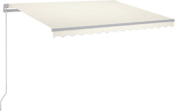 vidaXL - Luifel - handmatig - uittrekbaar - met - LED - 350x250 - cm - crèmekleurig