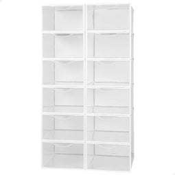 Stackable shoe box Max Home Wit 12 Stuks Polypropyleen ABS 23 x 14,5 x 33,5 cm