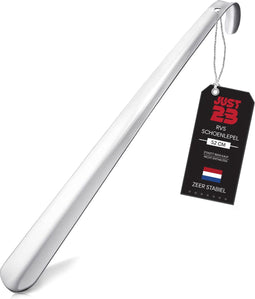 JUST23 Hurkende Schoenlepel - Lang RVS 52 cm - Stevig en Comfortabel - Zilver