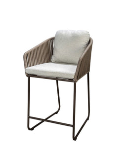 Yoi - Calera high dining chair aluminium bronze/belt toffee/wool white AW