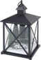 Kerstlantaarn 38Cm - Lantaarn - Warm wit licht - Zwart PVC