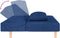 vidaXL - Slaapbank - 2-zits - met - 2 - kussens - stof - blauw