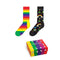 Happy Socks - Pride Giftbox - 2-pack met kleurrijke sokken - zwart/oranje/groen/geel/paar