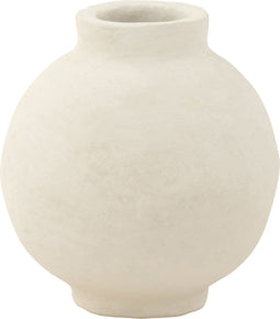 J-Line bloempot Glad Sphere - papier maché - wit - Ø 30 cm