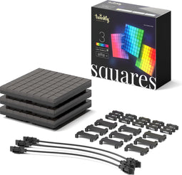 Twinkly Squares - Slimme LED-wandlamp - App-bestuurd RGB - Zwart (3 stuks)