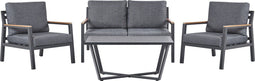 Loungeset met tafel 4-zitter DELIA Metaal Grijs