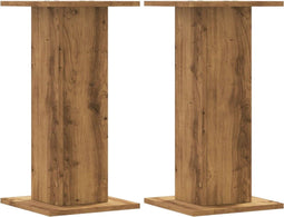 vidaXL - Plantenstandaards - 2 - st - 30x30x60 - cm - hout - artisanaal - eiken