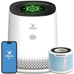 Vibrix PureFlow15 Luchtreiniger / Air Purifier – HEPA H13 + koolstoffilter inbegrepen – 100 m³/u, vo