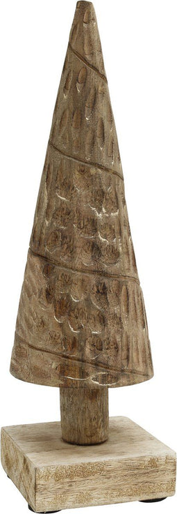 PTMD Sterrin Boom Ornament - 10 x 10 x 35 cm - Mangohout - Naturel