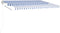 vidaXL - Luifel - handmatig - uittrekbaar - met - LED - 4x3,5 - m - blauw - en - wit