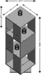 FMD Draaikast open ontwerp 34x34x108 cm eikenkleurig