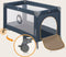 Lionelo Stefi - Campingbedje 3-in-1 - Babybed Reisbedje Box - 60x120 cm - Zij-ingang Rits - Inclusief Matras - Blauw
