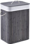 Juskys Curly - Bamboe Wasmand - 72 L - Grijs - Uitneembare Waszak