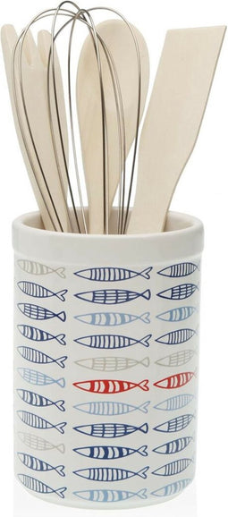 Pot voor Keukengerei Versa Fish Vissen Keramisch 10 x 15 x 10 cm