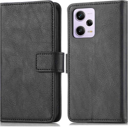 iMoshion Hoesje Geschikt voor Xiaomi Redmi Note 12 Pro Hoesje Met Pasjeshouder - iMoshion Luxe Bookcase - Zwart