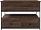 vidaXL - Salontafel - 70x50x50 - cm - bewerkt - hout - en - metaal - bruineikenkleur