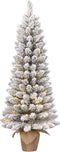 Black Box Trees Gerlos - Smalle Kunstkerstboom met Jute en Warm Witte LED - H90 x Ø41 cm - Groen Frosted