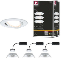 Paulmann Nova Plus - LED-inbouwlamp zwenkbaar 3x6W 470lm 2700K Wit mat (set van 3)