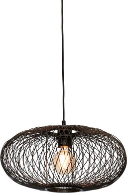 GOOD&MOJO Hanglamp Cango - Bamboe Zwart - Ø40cm - - Hanglampen Eetkamer, Slaapkamer, Woonkamer