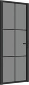 vidaXL - Binnendeur - 83x201,5 - cm - ESG-glas - en - aluminium - zwart