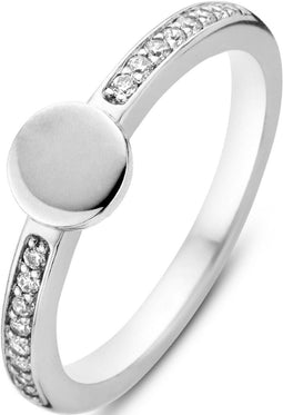 TI SENTO Ring 12116ZI - Zilveren dames ring - Zirkonia - Maat 54