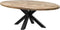 HSM Collection Ovale eettafel - 200x100 cm - massief mangohout/metaal