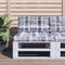 vidaXL - Palletkussen - ruitpatroon - 80x40x12 - cm - stof - ruitpatroon - grijs