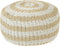 J-Line poef Rond Strepen Geweven - kunststof - wit/naturel