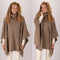 Heat Essentials - Poncho - Gebreide Dames Poncho met Col - One Size