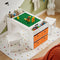 SoBuy KMB75-W - Kindertafel met 2 Krukjes - Dubbelzijdig Tafelblad - Wit (2 stuks)