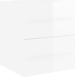 vidaXL - Wastafelkast - 41x38,5x48 - cm - bewerkt - hout - hoogglans - wit
