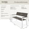 tectake® - Tuinbank - 2-zitsbank met aluminium frame en polywood latten - Max. 250kg - lichtgrijs/wit