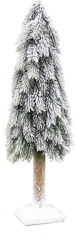 PTMD Kunstkerstboom Op Stam - H60 x Ø14 cm - PE - Besneeuwd groen