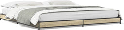 vidaXL - Bedframe - bewerkt - hout - metaal - sonoma - eikenkleurig - 160x200 - cm