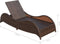 vidaXL - Ligbed - met - kussen - poly - rattan - bruin