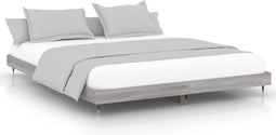 vidaXL - Bedframe - zonder - matras - 160x200 - cm - spaanplaat - grijs - Sonoma