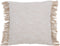 J-Line kussen Tweekleurig Weefsel + Franjes - katoen - wit/beige