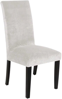 Hilvard Stoelhoes - Stoelhoezen eetkamerstoelen - Velvet - Rekbaar - Ivoor