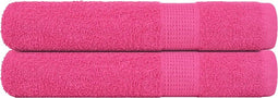 vidaXL - Handdoeken - 2 - st - 100x200 - cm - 360 - g/m² - 100% - katoen - roze